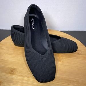 Vivaia Square Toe V Cut Flats Margot Womens 35 Stretch Knit Comfort Shoes